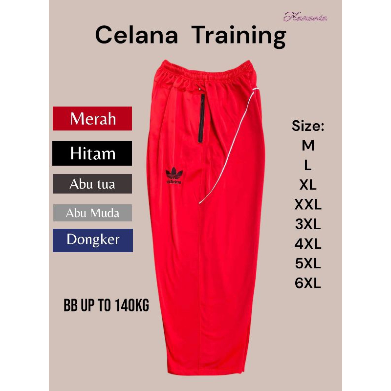 Celana Panjang Training Olahraga Kantong Resleting