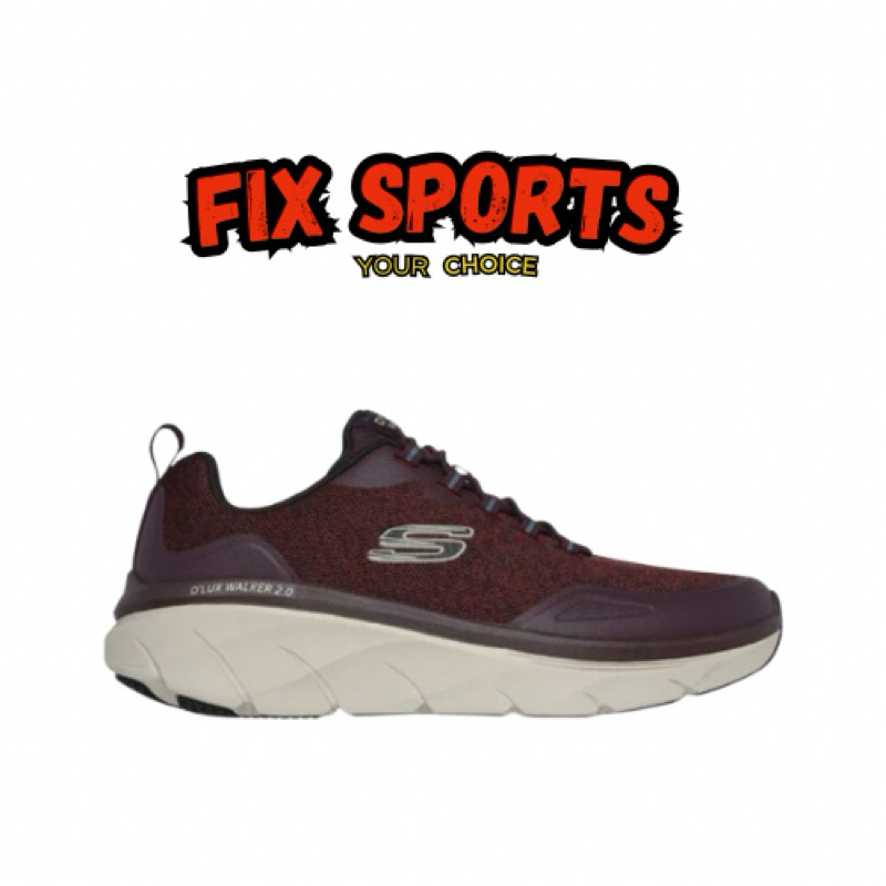 Sepatu Sneakers Pria Skechers D'Lux Walker 2.0 Burgundy SKE232719BUB