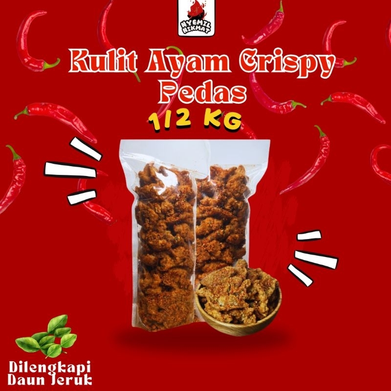 

Kripik Kulit Ayam Crispy Pedas & Ori Asin Daun Jeruk 1/2 Kg