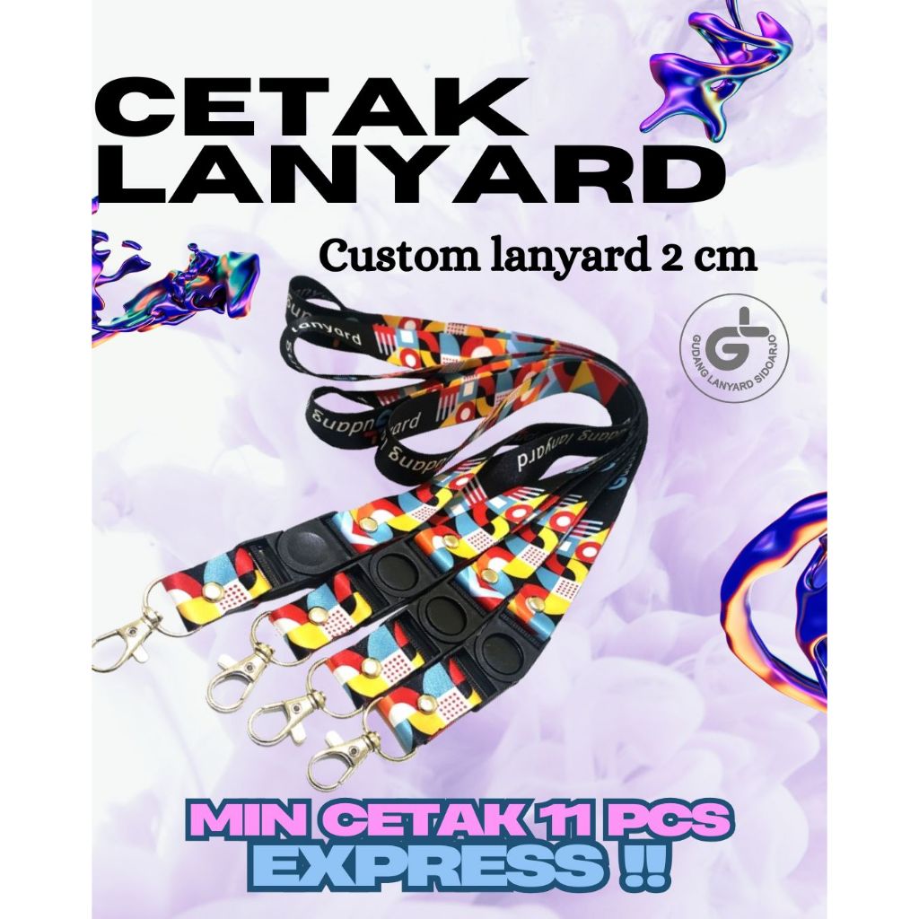 

Cetak tali lanyard EXPRESS 2 cm / lanyard print sublim 2cm cetak 2 atau 1 muka