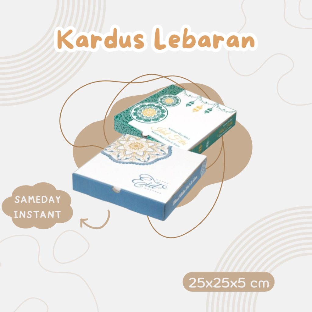 

Kardus Parcel Lebaran Uk 25x25x5 cm Kotak Hampers Souvenir Idul Fitri Box Toples Kue 250gr Isi 4