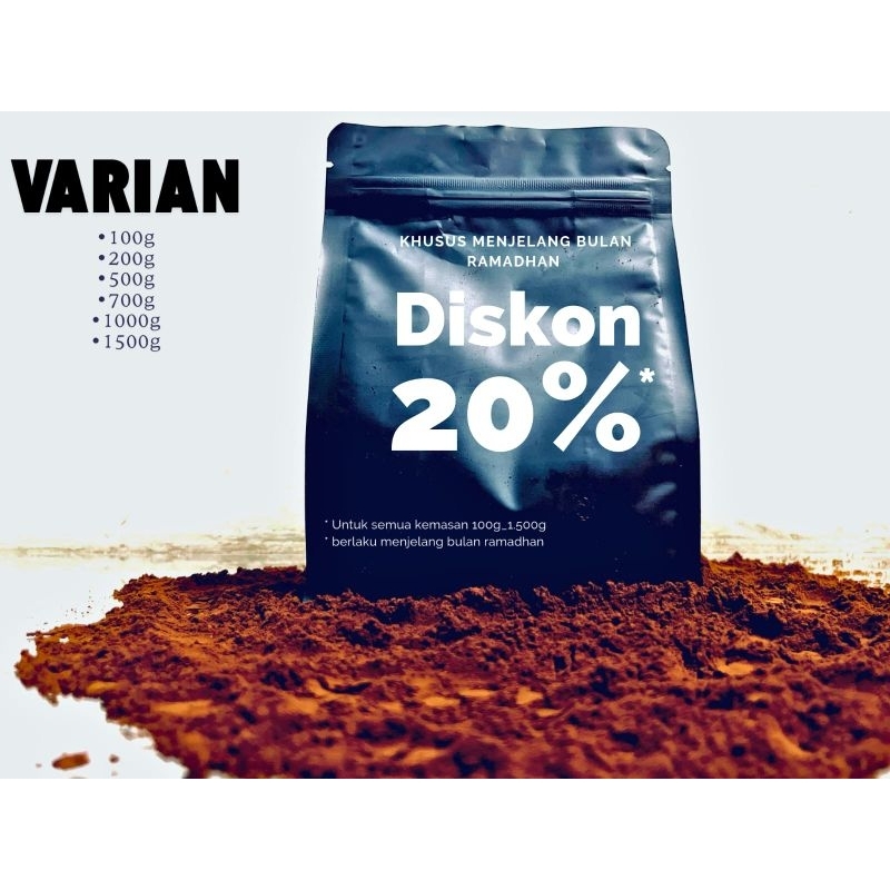 

Bubuk Kopi Tampa campuran kenikmatan nusantara 100℅asli