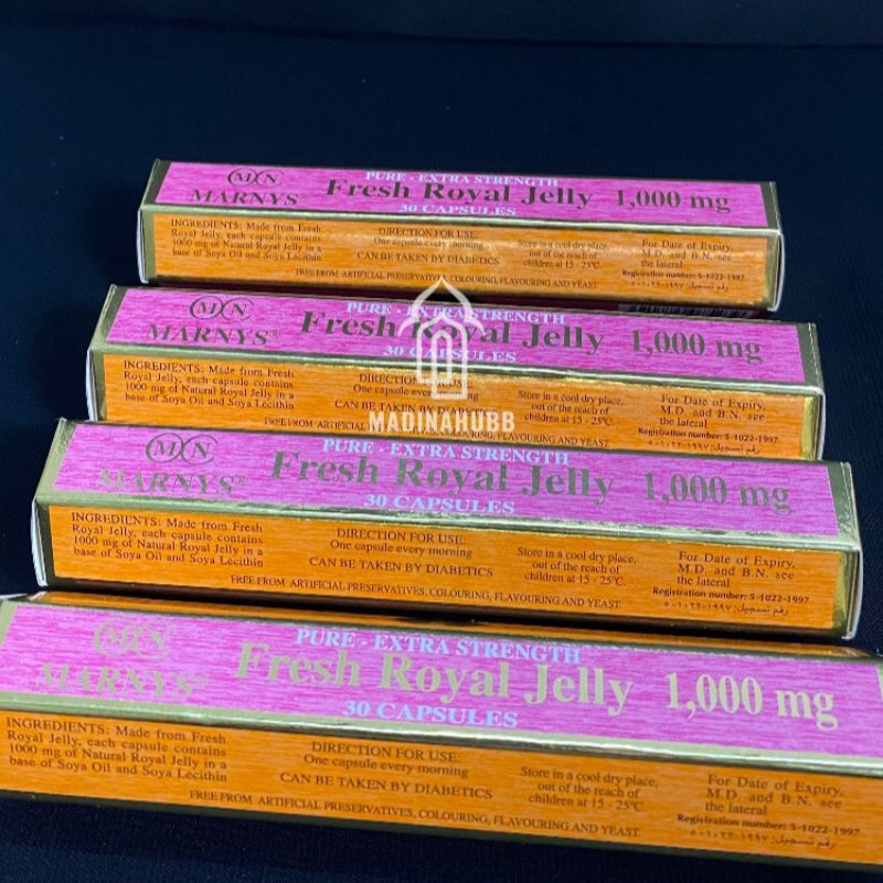 MARNYS Royal Jelly Pure Extra Strength 100% ORIGINAL SAUDI 1000mg 30 Capsules