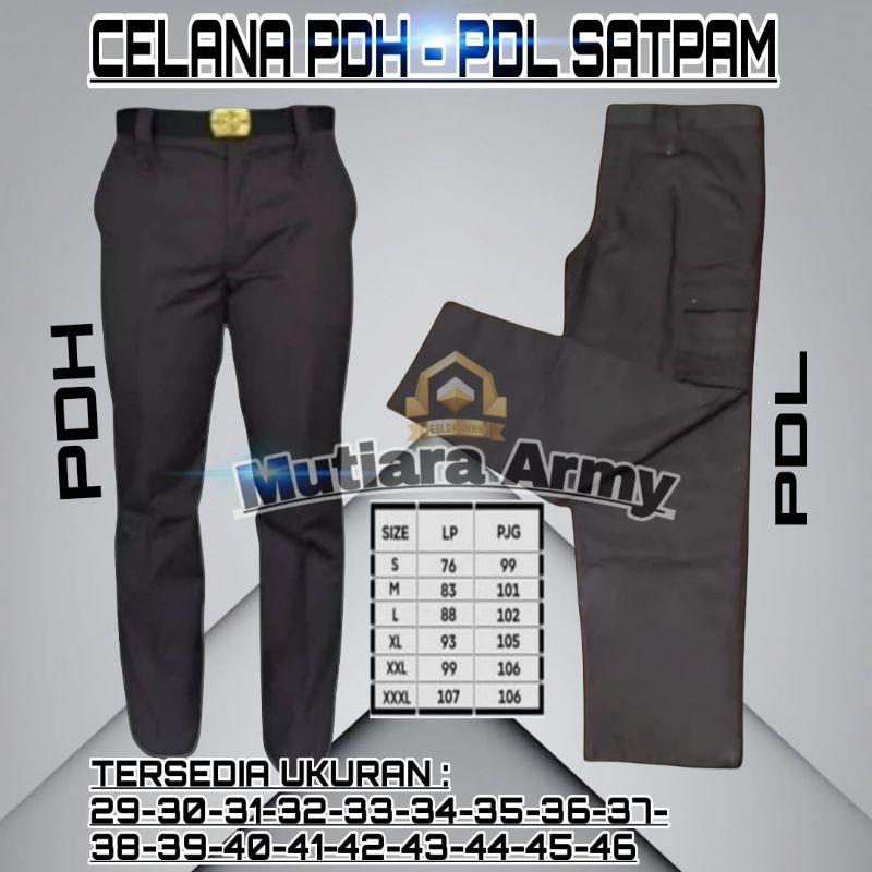 CELANA PANJANG SATPAM PDH PDL/CELANA PRIA DEWASA PANJANG COKLAT TUA/CELANA PDH SECURITY
