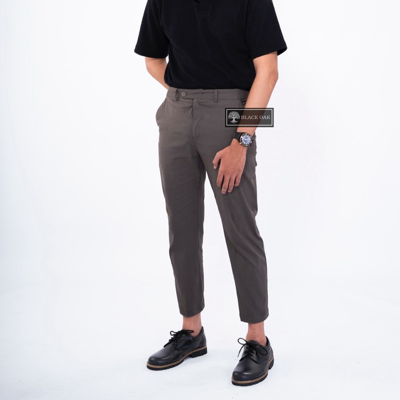 BlackOak - Celana Chino Ankle Pants Pria | Celana Panjang Slimfit Bahan Chinos Stretch Premium