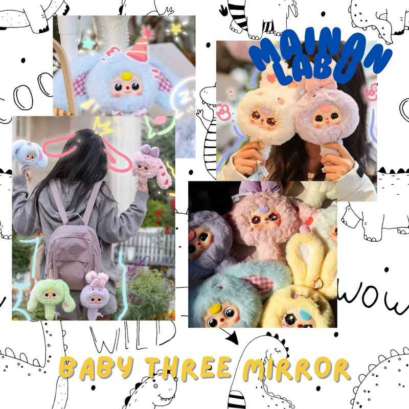 SECRET Baby Three magic Mirror plush bb3 babythree bunny cermin gantungan