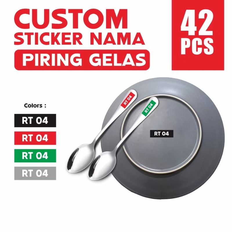 

Custom Stiker Nama Timbul UV DTF – 42 Pcs (Piring, Sendok, Garpu) | Premium & Tidak Mudah Lepas