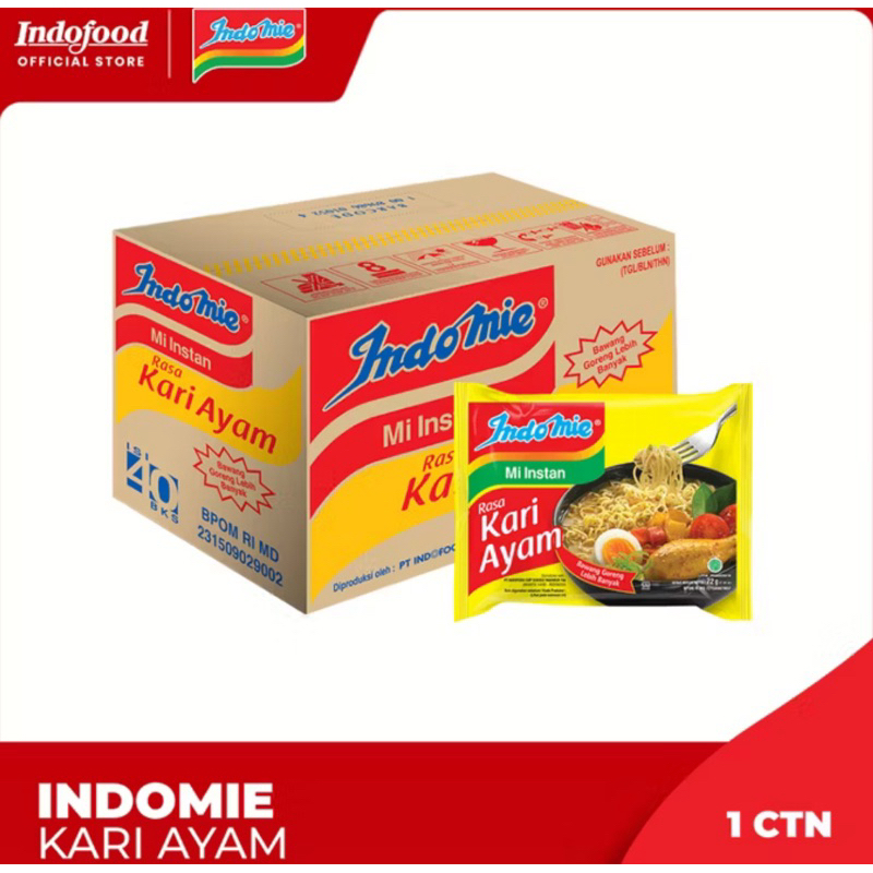 

Indomie kuah Rasa Kari ayam/dus=40bks