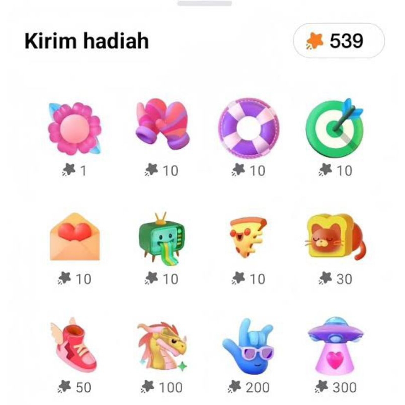 GIFT BINTANG FACEBOOK