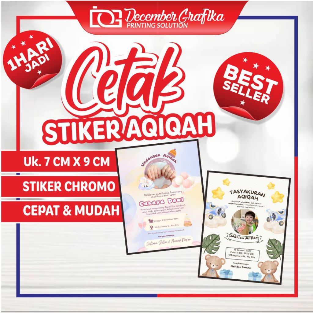 

1HARI JADI!! Stiker Label Aqiqah / Tasyakuran Aqiqah / Stiker Kelahiran