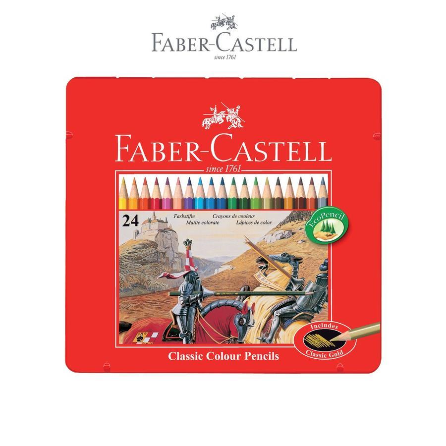 

Classic Colour Pencil Pensil Warna Faber Castell Tin Case 24 Warna / Colors