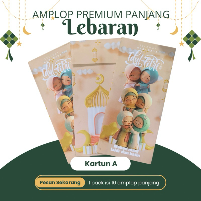 

Amplop labaran panjang premiun tanpa lipat amplop murah lebaran amplop cantik lucu