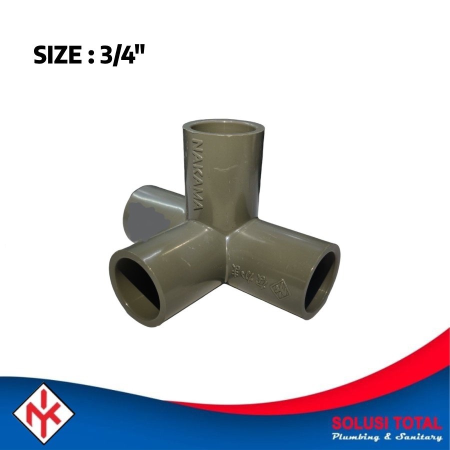 Tee 4 Way 90• PVC 3/4" - Tee 4 Way PVC 26mm Nakama - ABU ABU