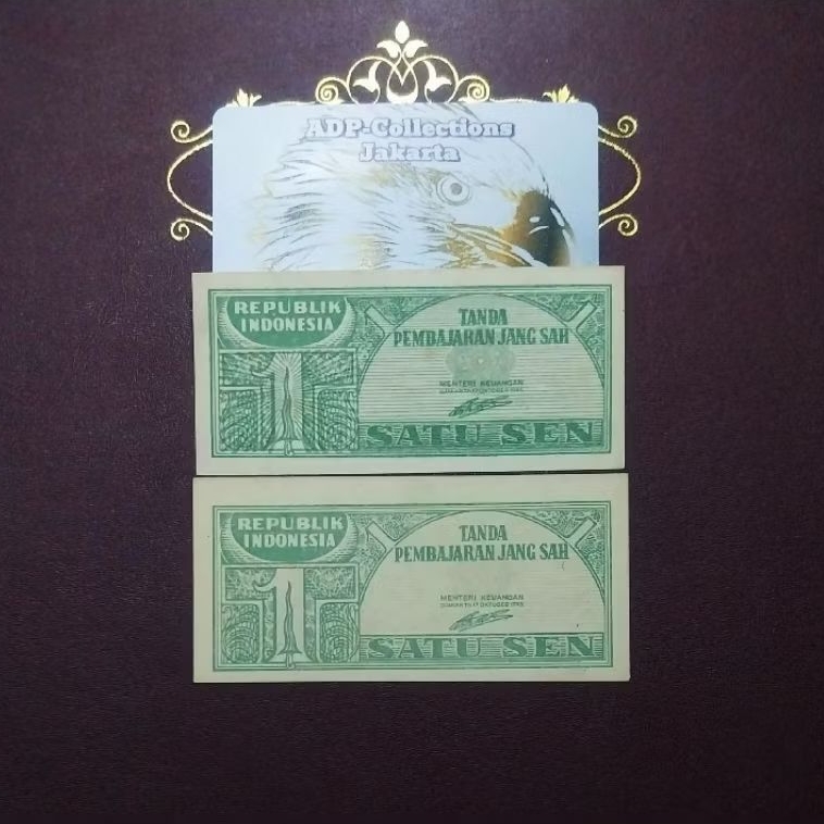 Uang kuno 1 sen ori 1945 beda variasi