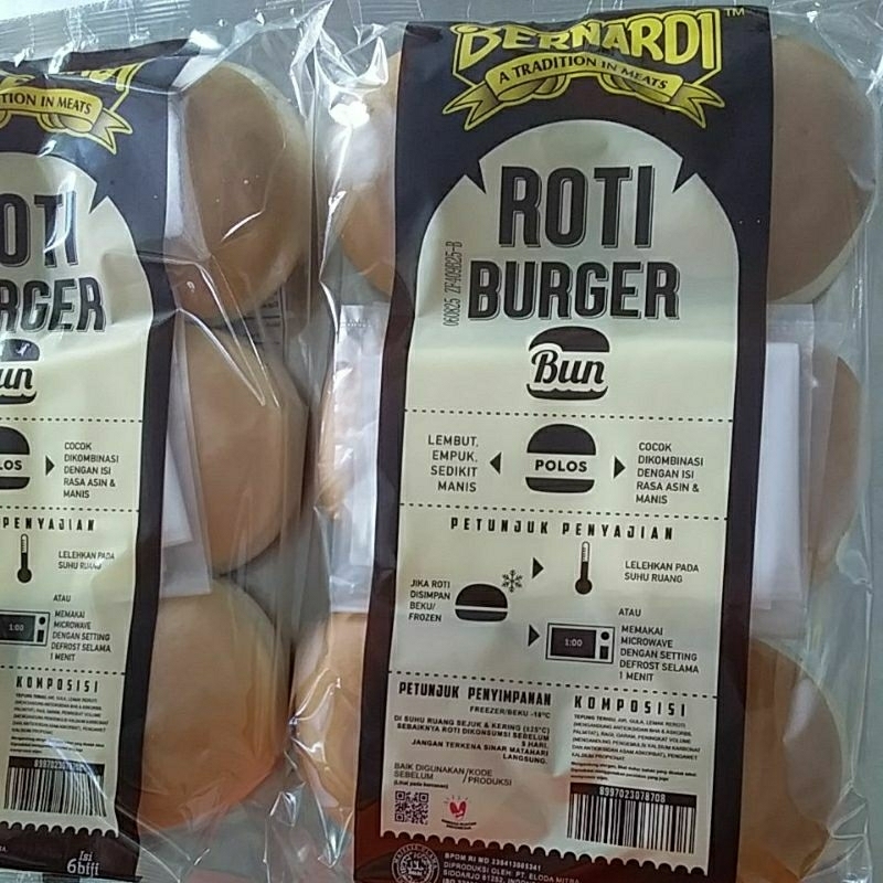 

Bernardi Roti Burger Polos isi 6 pcs, berat 300g