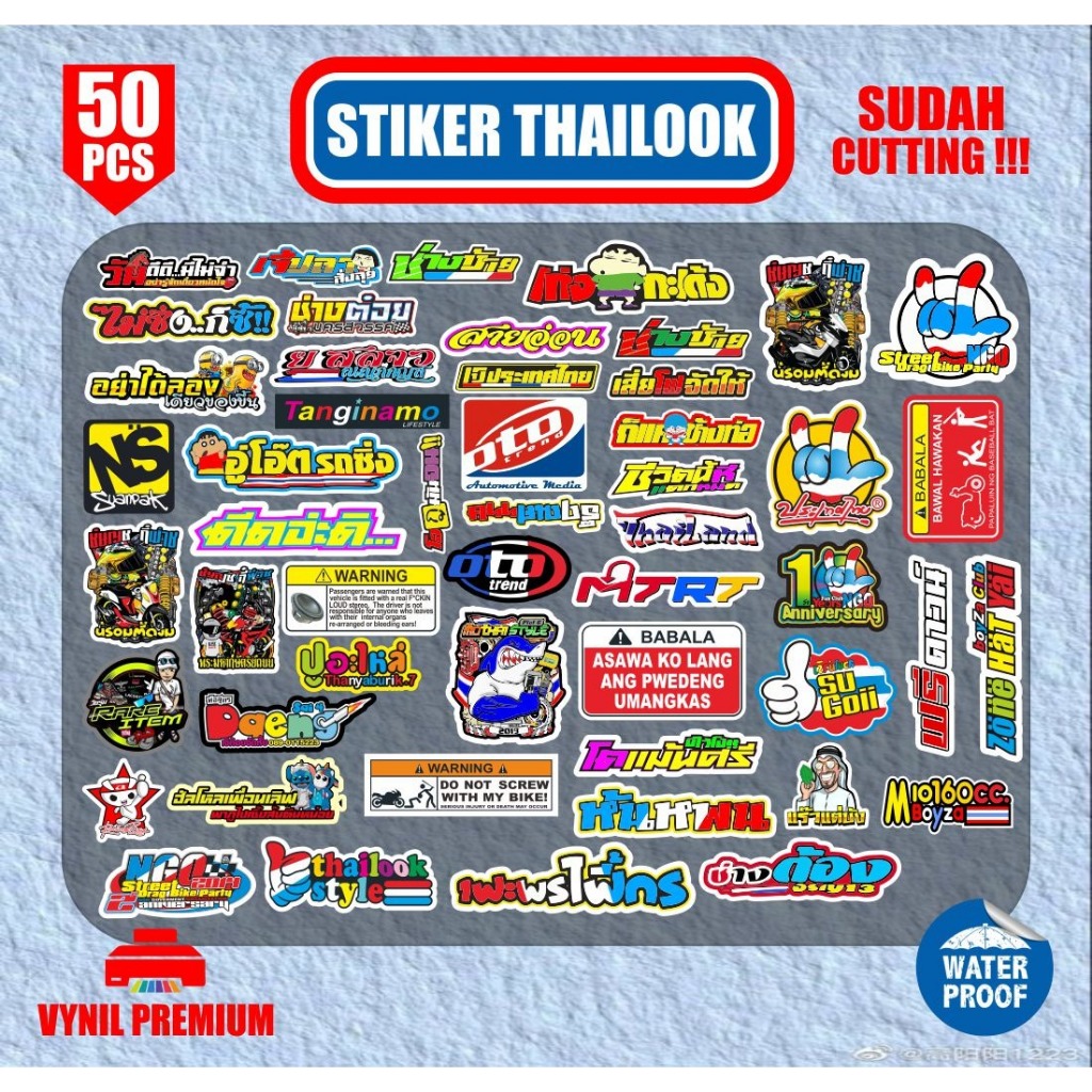 

Stiker Thailook Vynil sudah terpotong 50 PCS