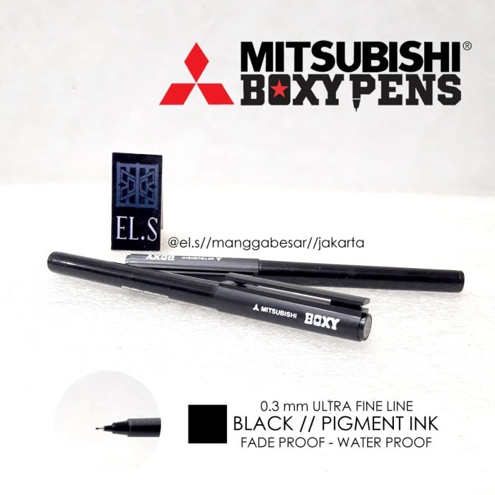 

Mitsubishi Boxy Black Pen 03 mm