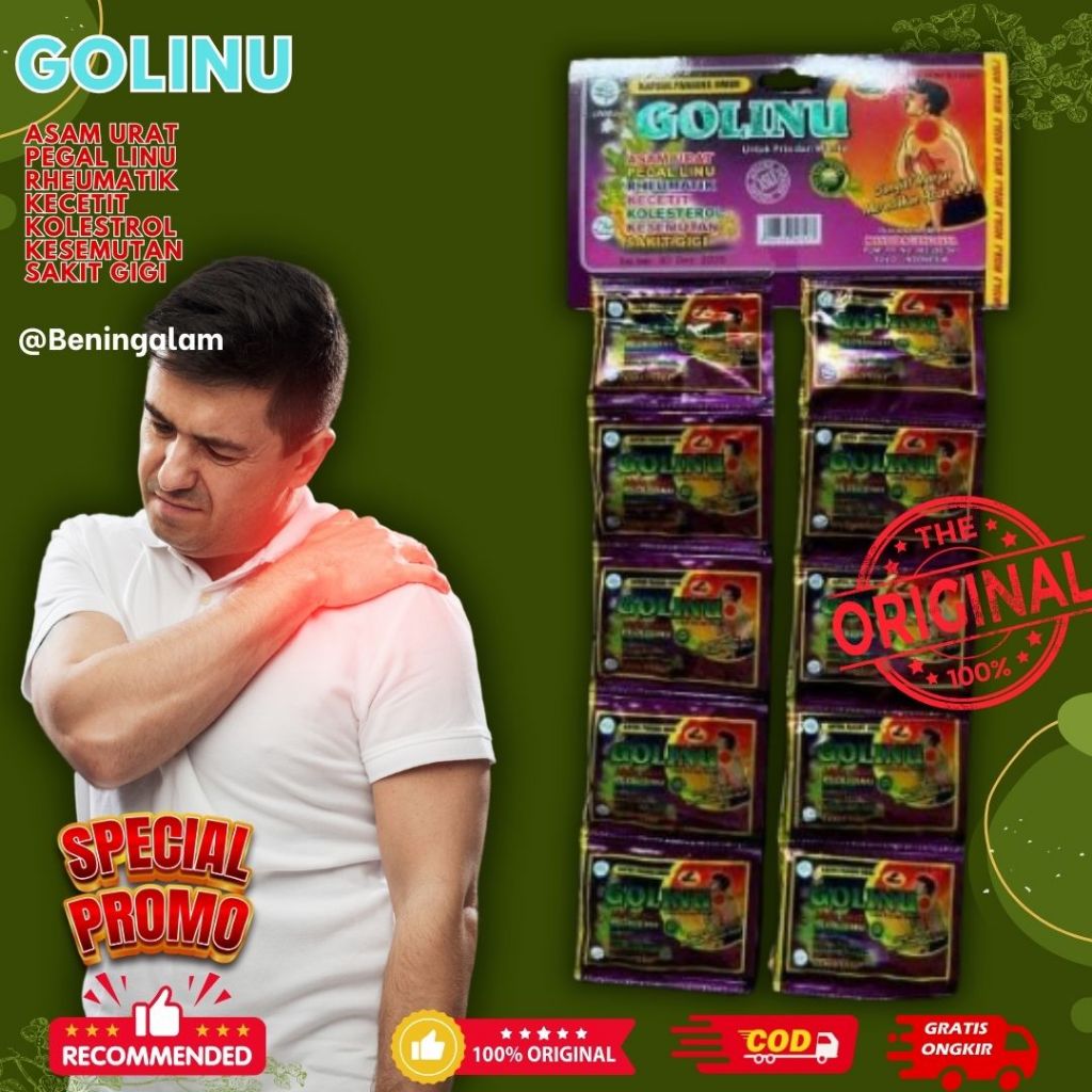 

Kapsul Golinu Herbal Renceng Original 20 Sachet Ampuh Obat Asam Urat Pegal Linu