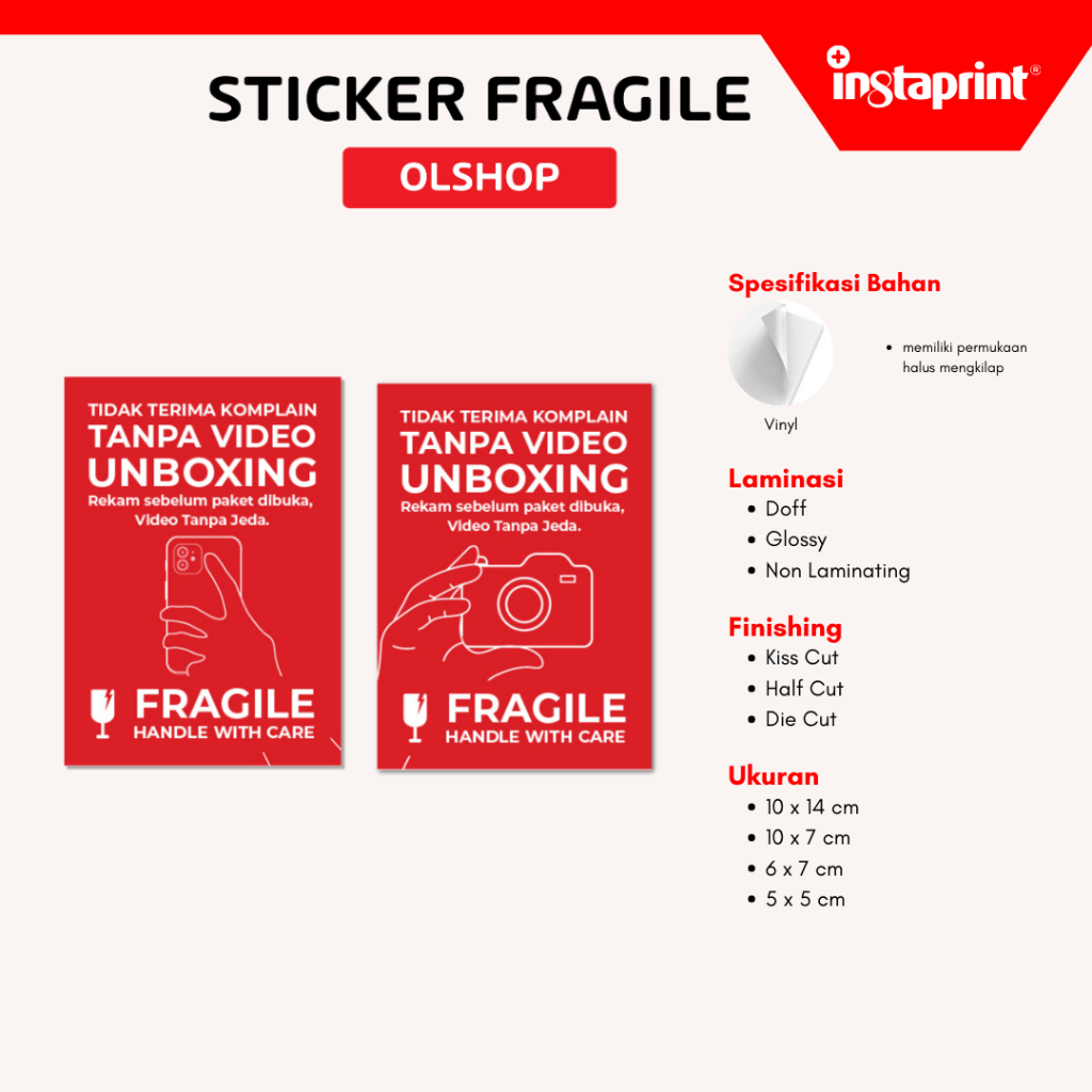 

Sticker murah Fragile Olsop/Sticker Awas Pecah Kemasan/Paket