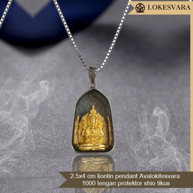 Liontin Kalung Pendant Buddha dan Bodhisattva Protektor Shio 2.5x4cm