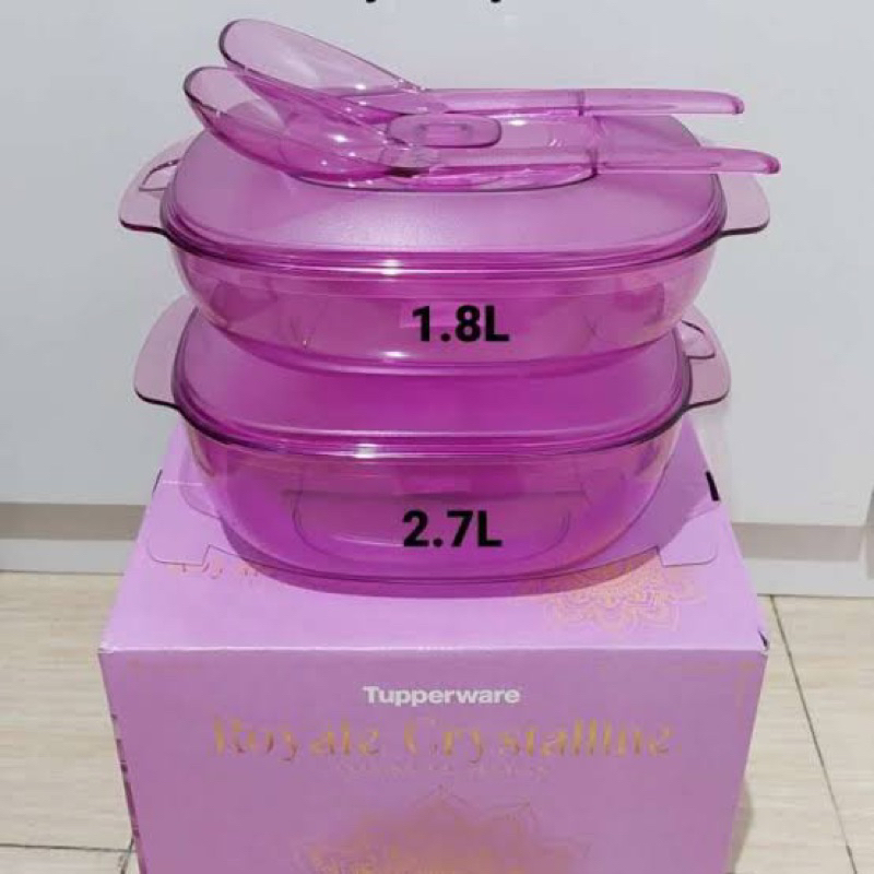 crystalline serving set ungu tupperware prasmanan kristal