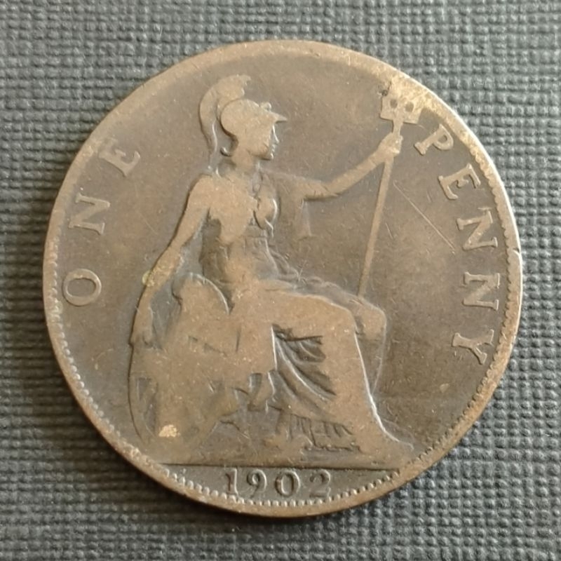 Koin Kuno Inggris 1 Penny 1902 King Edward VII
