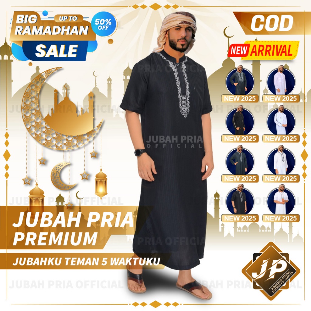 Jubah Pria Gamis Pria Cowok Laki Laki Dewasa Lengan Panjang Terbaru Al Haramain Baju Jubah Putih Pri