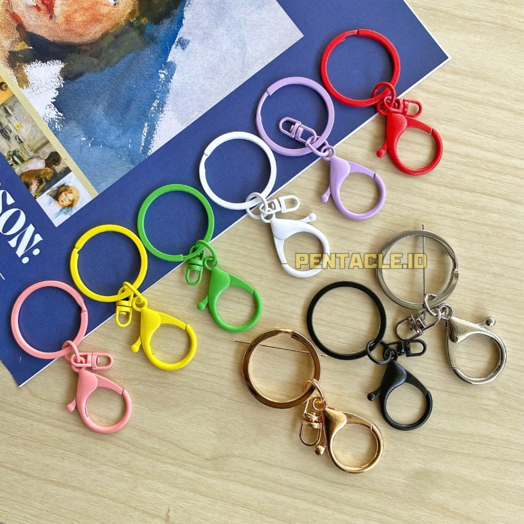 SATUAN Gantungan Kait Premium 2in1 Warna Warni Hook Round Hanging Pengait Cantolan Bandul Kunci Baha