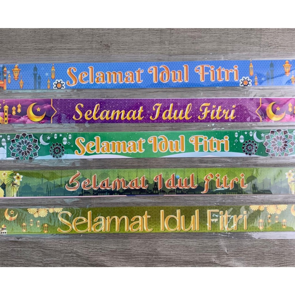 

(10 Lembar) Pita Selempang Parcel Lebaran Idul Fitri / Pita Selempang Parcel Selamat Idul Fitri