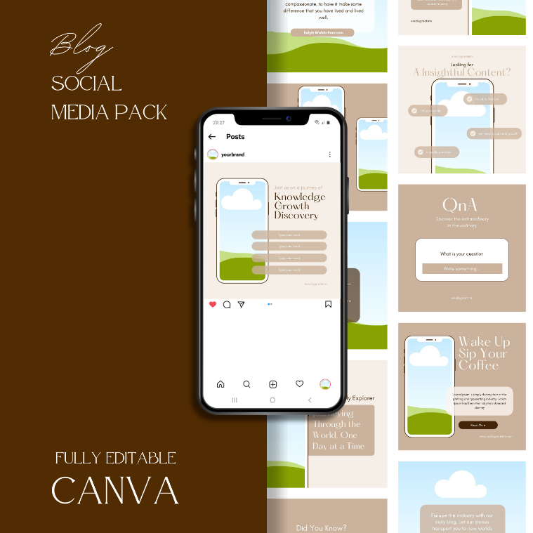 Desain 50 Template Canva Instagram Feed/Post blog | Premium Design for Boutique |  Bisa Diedit di Ca