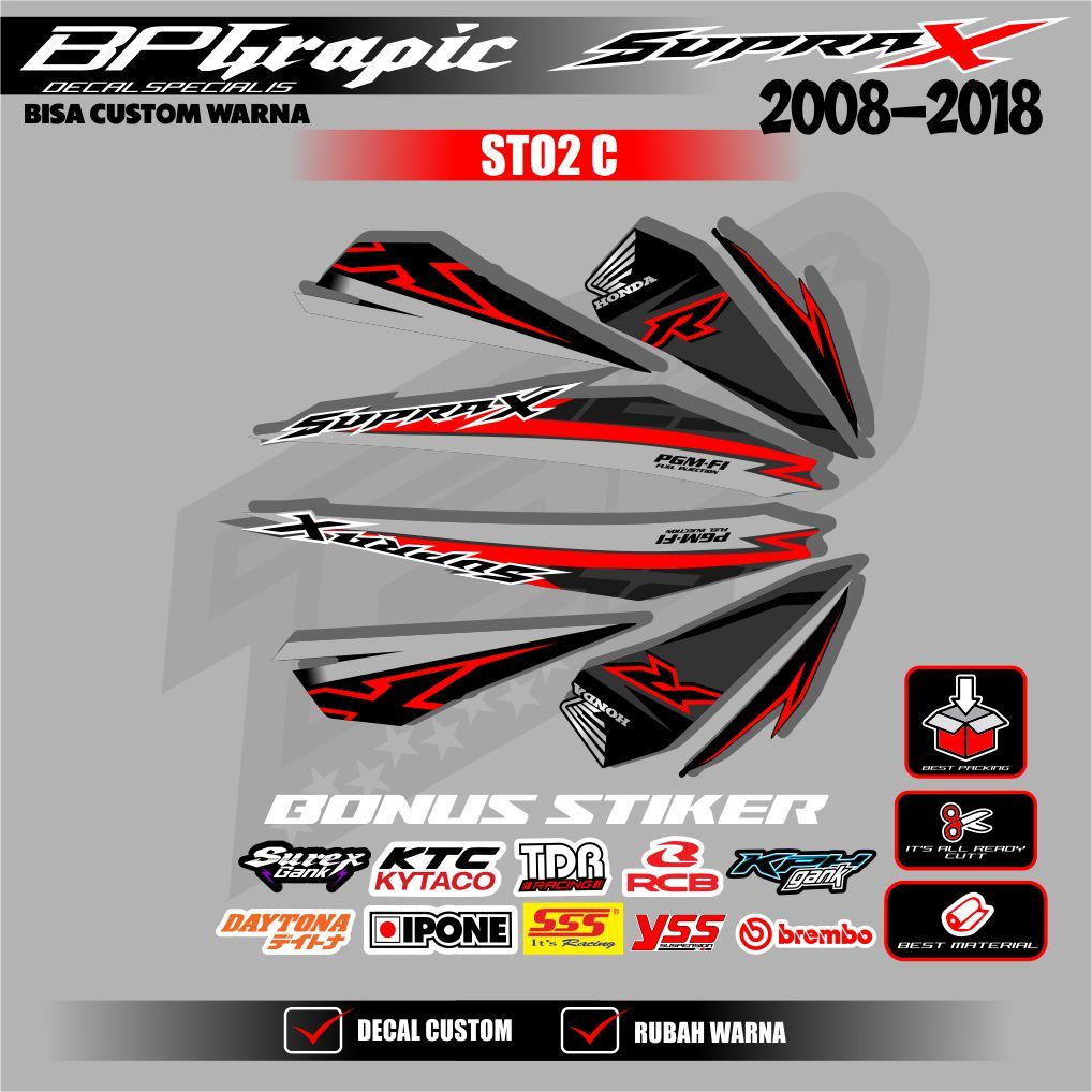 STRIPING STICKER SUPRA X 125 TAHUN 2008-2018 - STIKER LIST MOTOR HONDA SUPRA X 125 TAHUN 2008 sampai