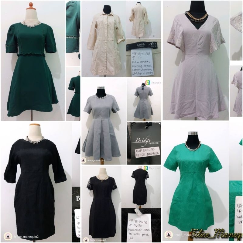 Office Formal Casual Aline SS Dress Premium Polos/Dress Formal Kasual lengan pendek/Dress Formal Ali