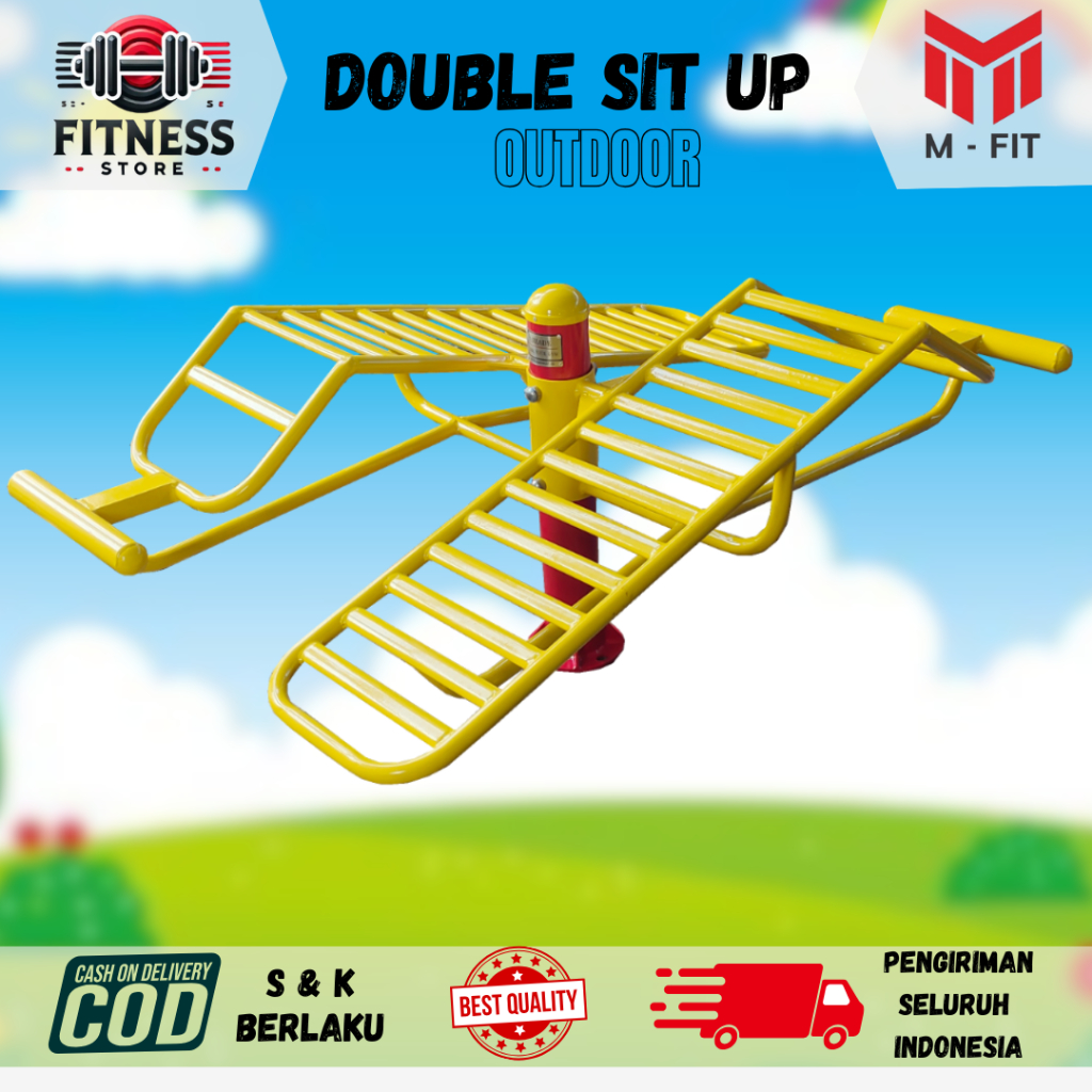 Alat Fitnes Outdoor Double Sit Up - Alat Fitnes Taman