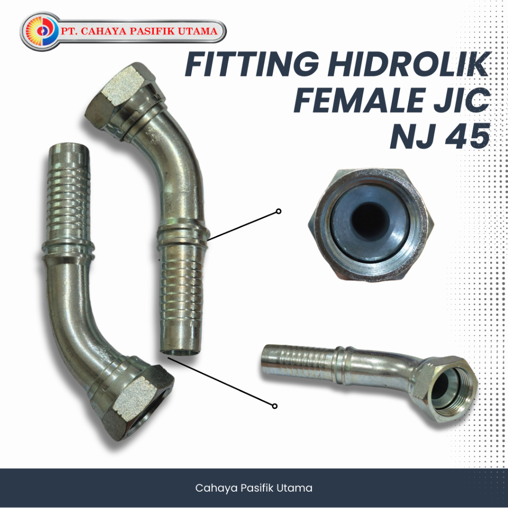 Fitting Hose Hidrolik Female JIC 10-10 NJ 45 JIC 5/8 INCH ELBOW 45