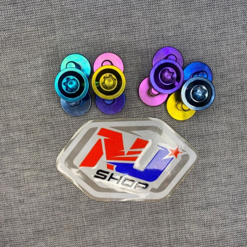 Big head baut titanium original drat 10 1cm M6 x 10mm baut tameng dll baut titanium m6 x 10.