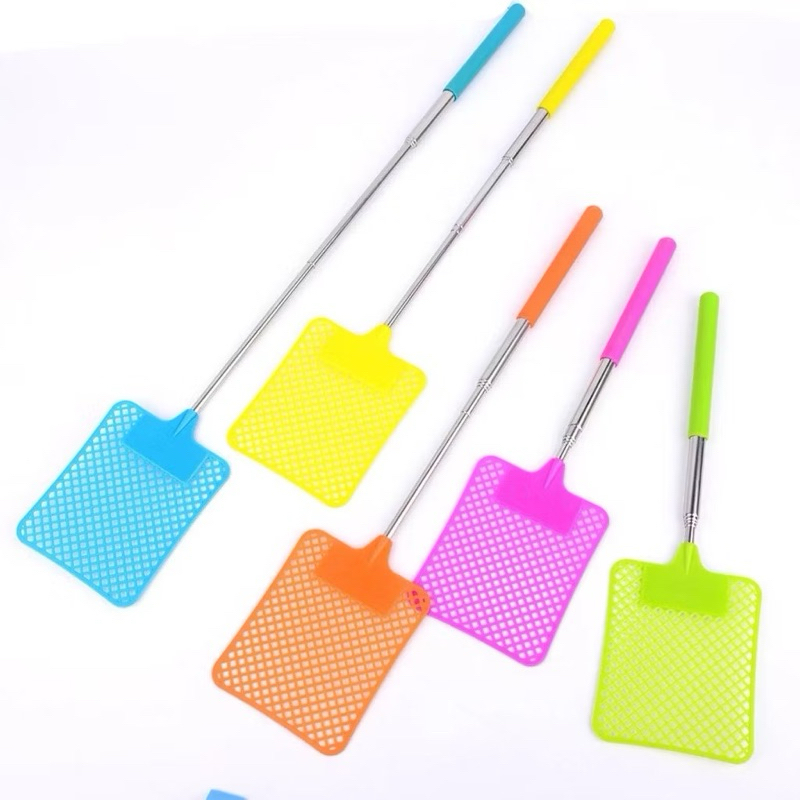 Pi Alat pemukul lalat / pemukul nyamuk / pemukul serangga/ Baja Tahan Karat Desain Teleskopik Pemuku