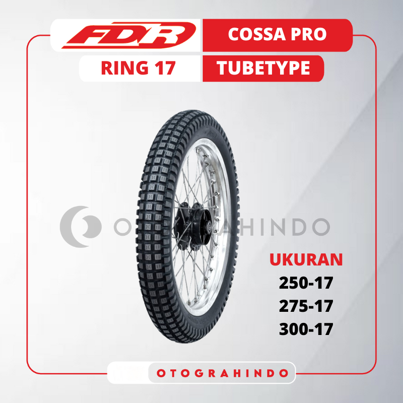 BAN LUAR SEPEDA MOTOR FDR COSSA PRO UKURAN 250 275 300 RING 17 TUBETYPE BAN MOTOR SEMI TRAIL
