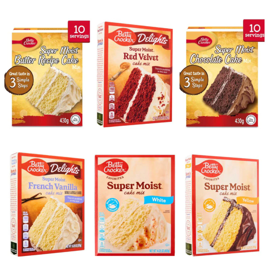 

Cake Betty Crocker Super Moist Cake Mix Red Velvet French Vanilla Butter Chocolate Coklat White Red Velvet French Vanilla