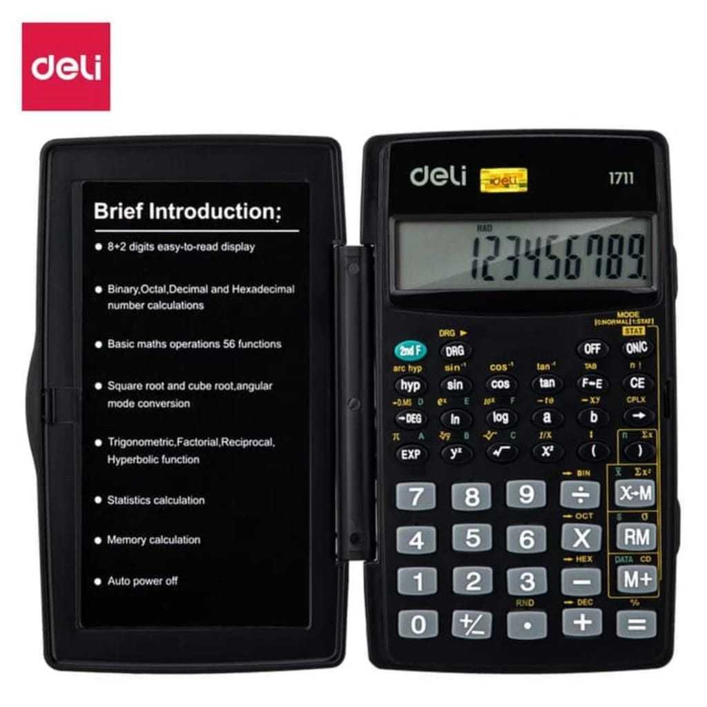

Deli E1711 Calculator scientific / Kalkulator Ilmiah 56 Fungsi
