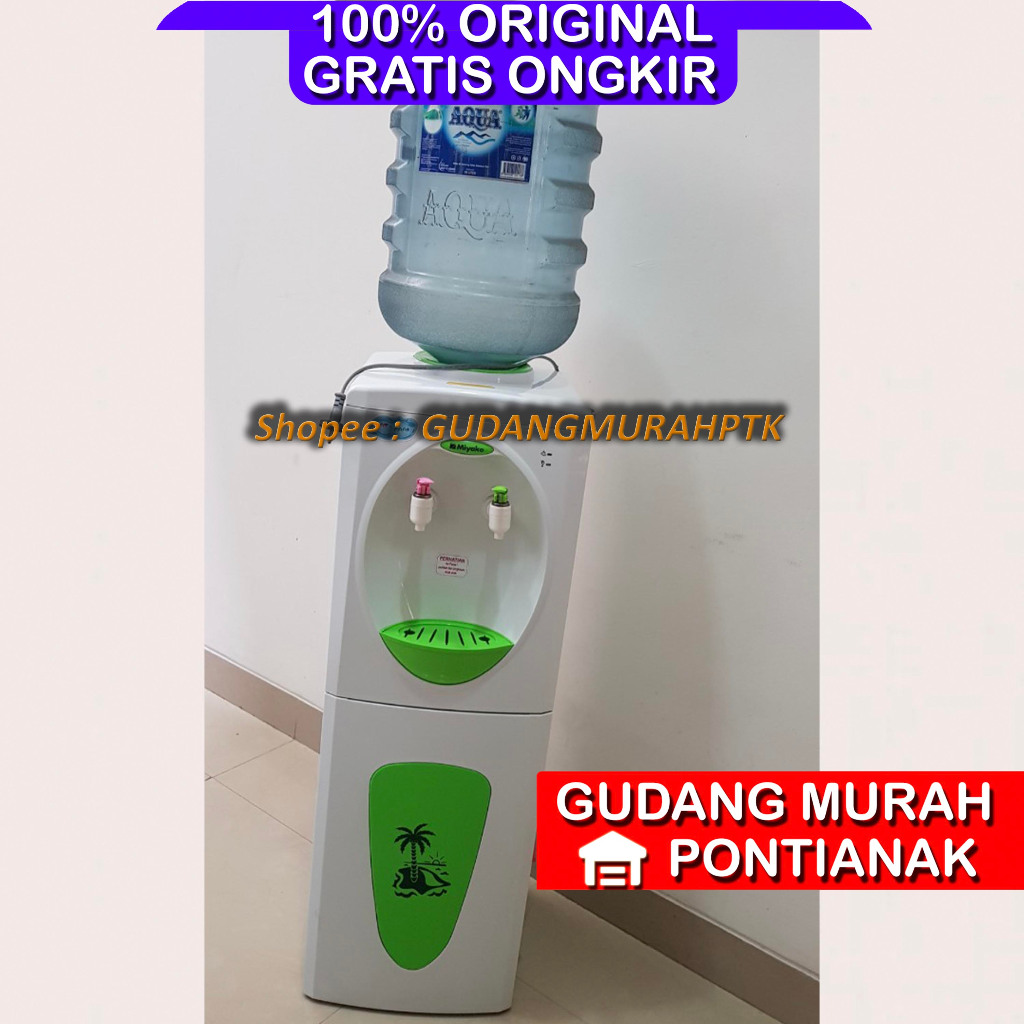 Dispenser Miyako DINGIN ES dan PANAS + Rak Lemari Di bawah Galon Atas HOT COOL WDP 389 H 389H