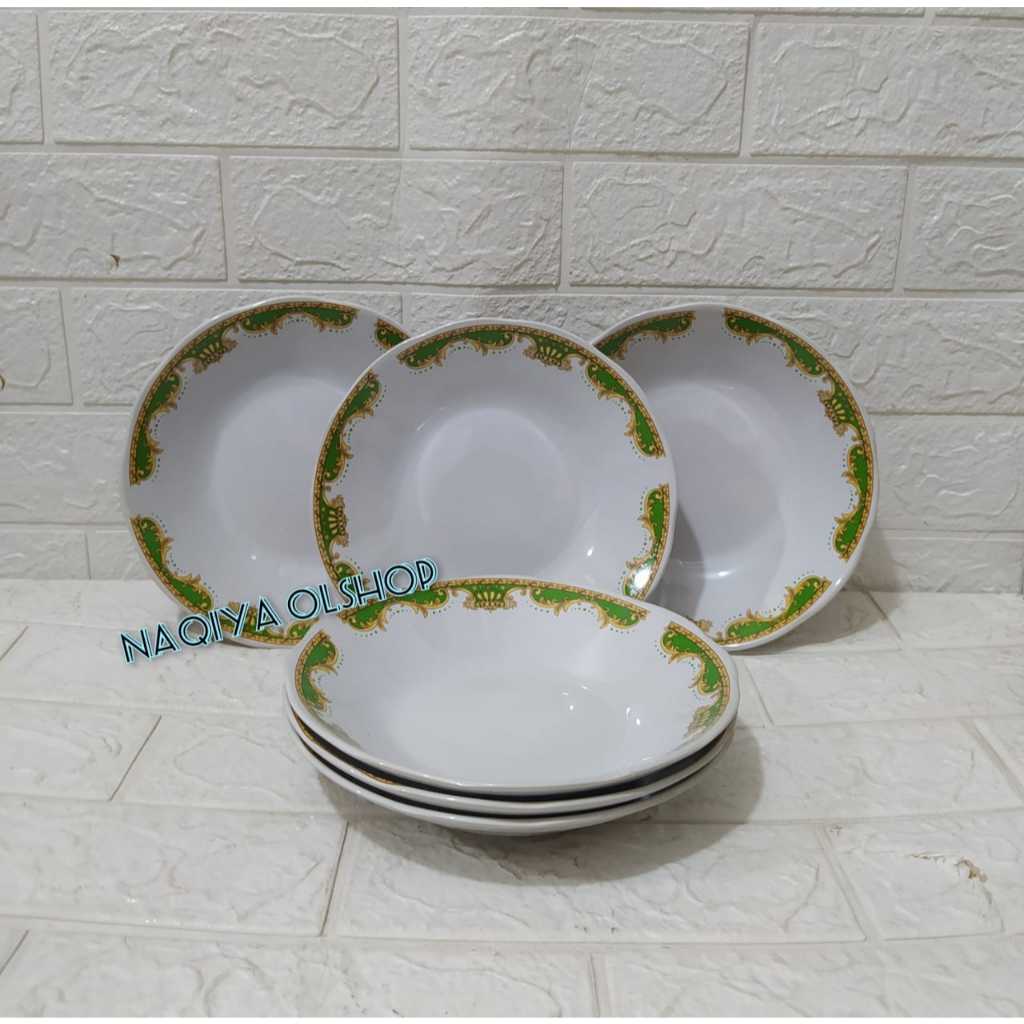 piring makan mahkota lilia 8 inch / 3pcs piring makan beling / piring makan keramik