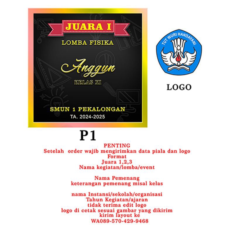 

Sticker Piala dan logo piala