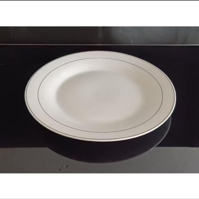 Piring ceper bosara 10,5 putih polos keramik batu cantik orchid