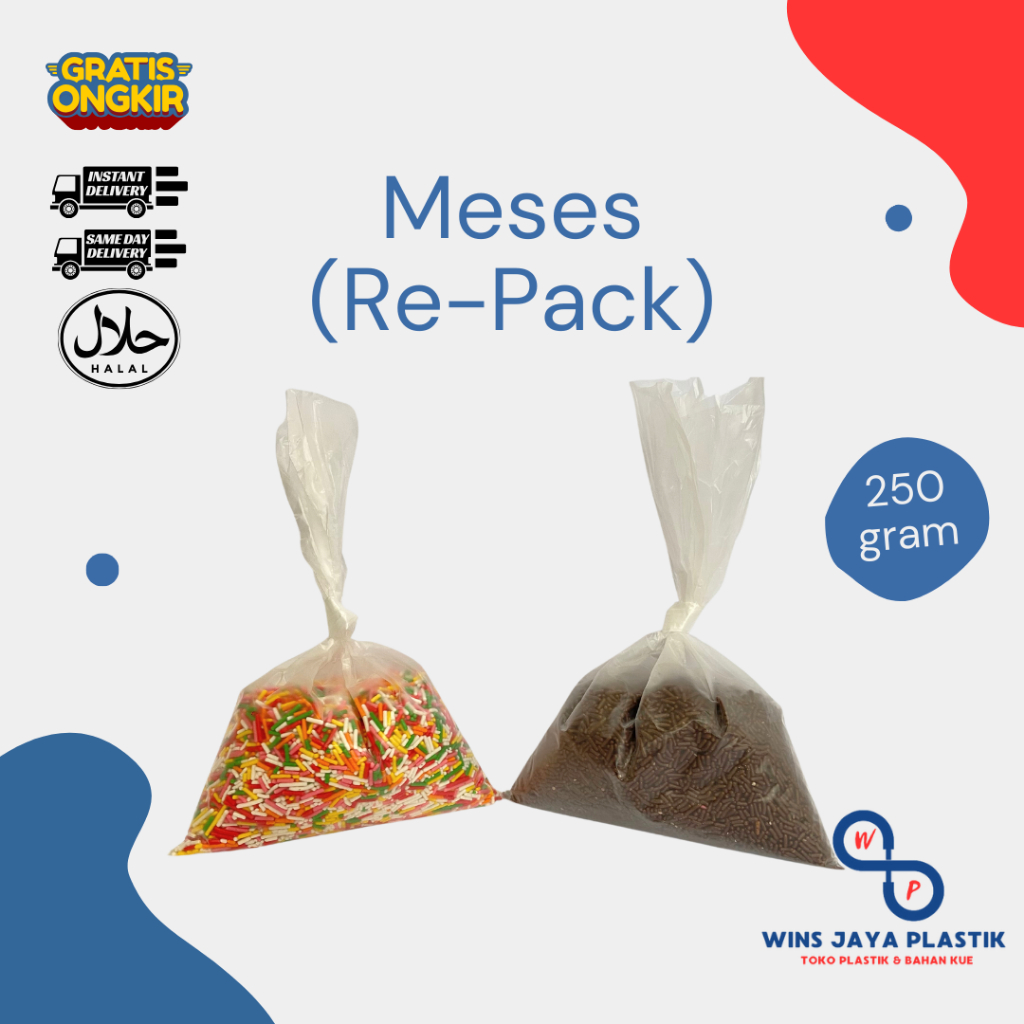 

Meses Coklat Warna 250 Gr | Rainbow | Re-Pack | Topping