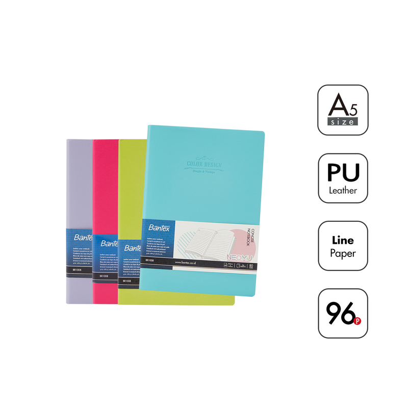 

[Terminal Stationery 01] Bantex Buku Agenda Catatan Bergaris A5 Classic Color Design Bahan PU Leather BR1008