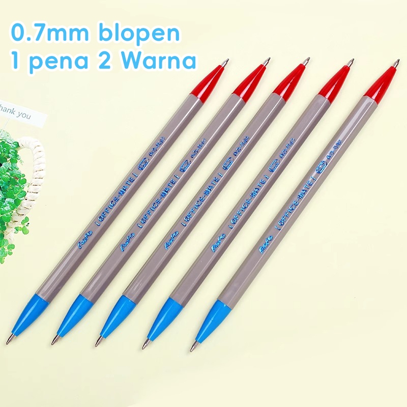 

Bolpoin 2 Warna Merah+Biru 0.7mm - Tahan Bocor & Awet 1 Tahun | 1 Lusin Harga Grosir