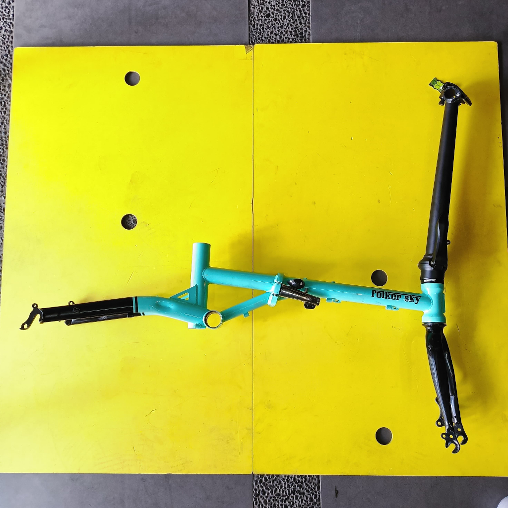 Frame Sepeda Lipat Folding Bike Folker Sky 16 Inch Chromoly Tosca Black Original
