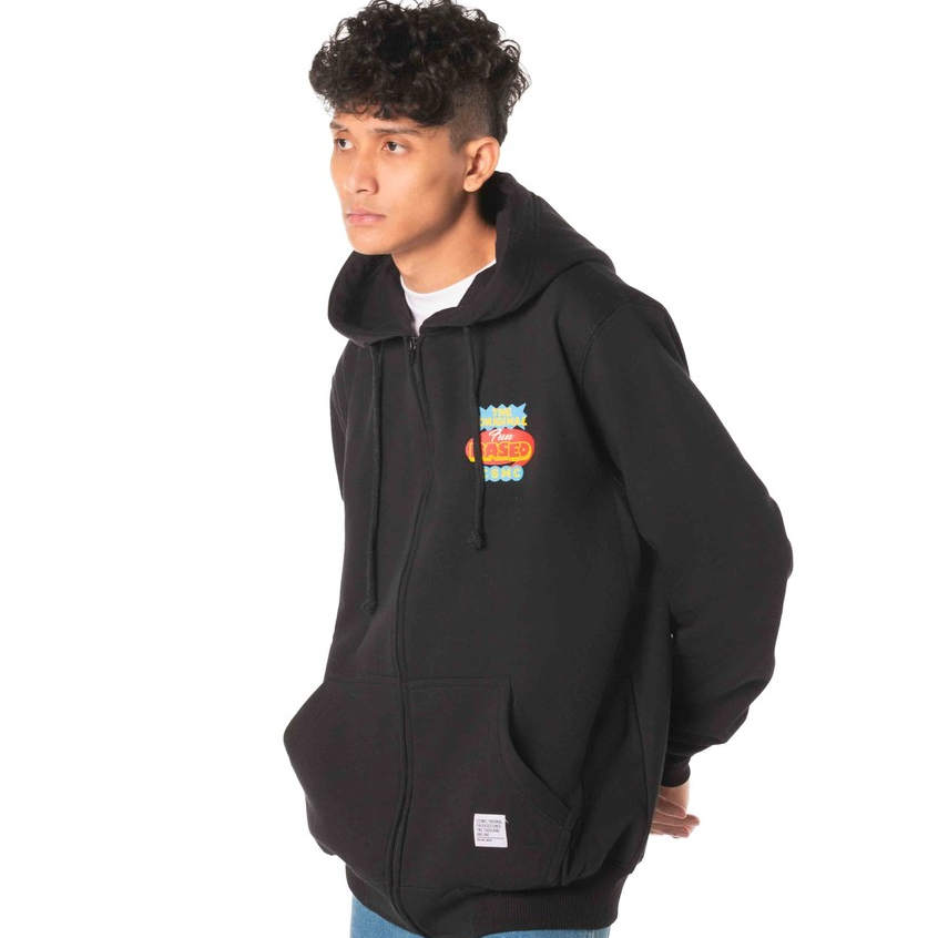 Cosmic Sweater Hoodie Zipper Pria HAMPTON BLACK