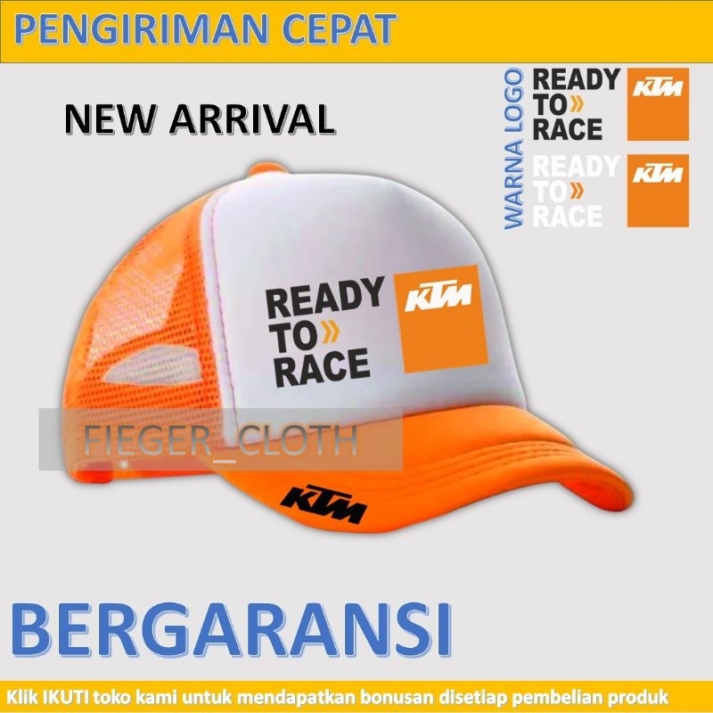 Topi jaring KTM Ready to race arrival topi olahraga bersepeda motor pembalap outdoor pria wanita dew