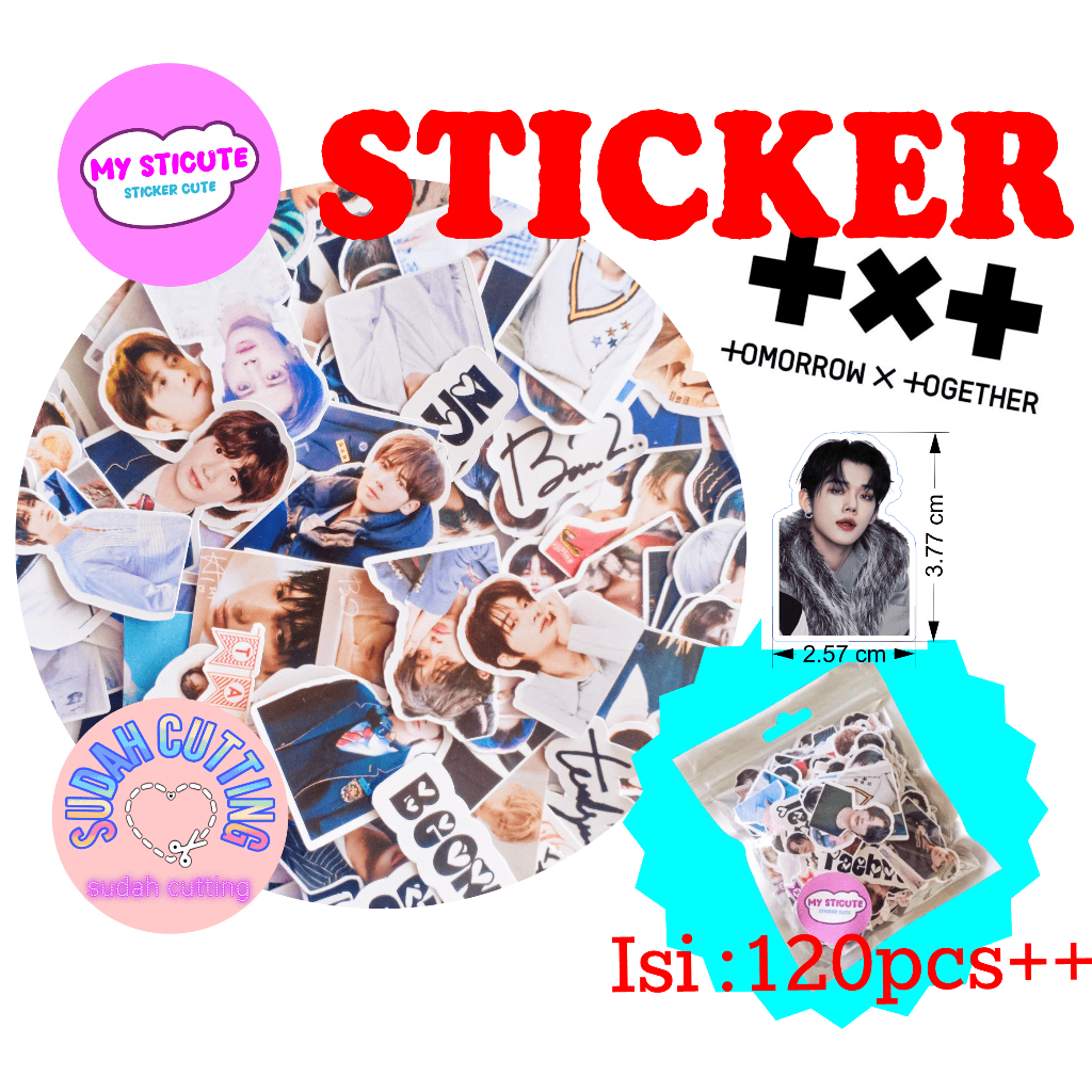 

(Isi : 120++ pcs)My StiCute Sticker TXT Image & Logo